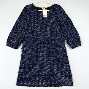 Boden Dress 14 Petite Odelia Stars Celestial Print Pockets Balloon Sleeve NWT